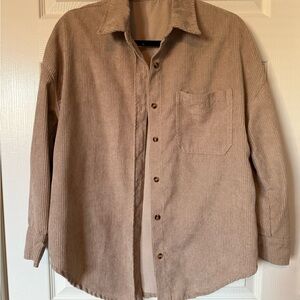 Amazon Women's Tan Button Down Shirt